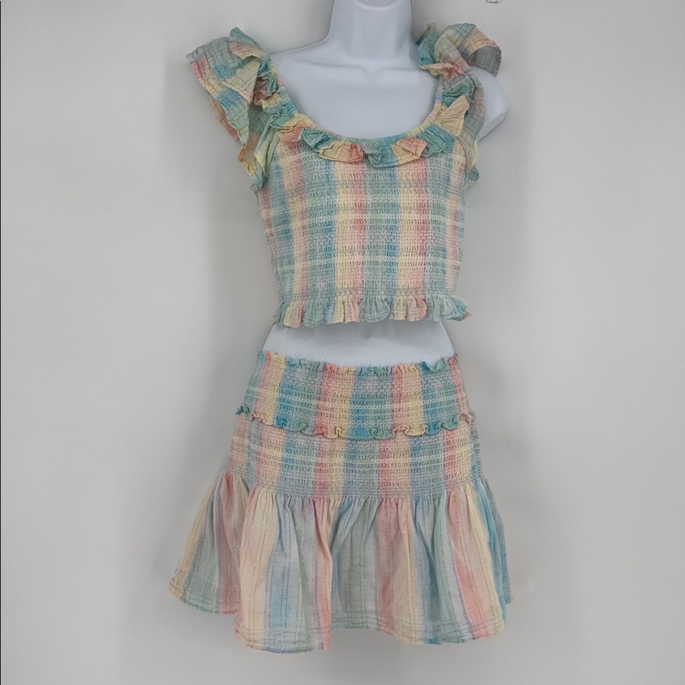 LoveShackFancy Saba Cropped Top & Camilla Rainbow Skirt Set - Picture 3 of 10